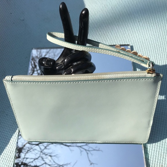 KATE SPADE Leather Eli Wristlet Floral Misty Mint - Picture 9 of 10